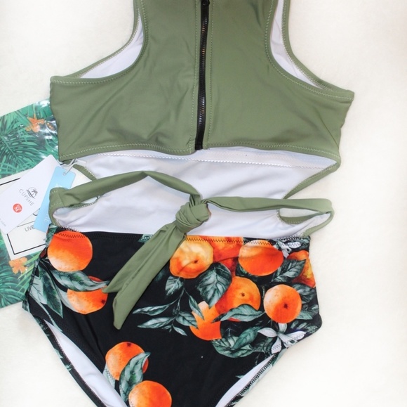HP 💕 NWT Green and Orange Cupshe One Piece Suit - Picture 4 of 7